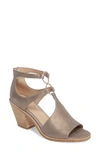 Eileen Fisher Women's Lou Nubuck Leather Ankle Strap High-heel Sandals In Platinum Metallic Suede