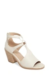 Eileen Fisher Lou Block Heel Sandal In Bone Leather
