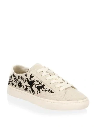 Soludos Otomi Canvas Sneakers In Black