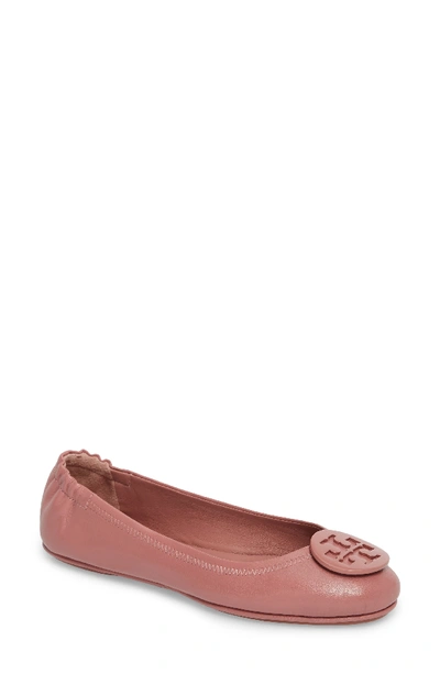 Tory Burch Women's Minnie Leather Travel Ballet Flats In Pink Magnolia