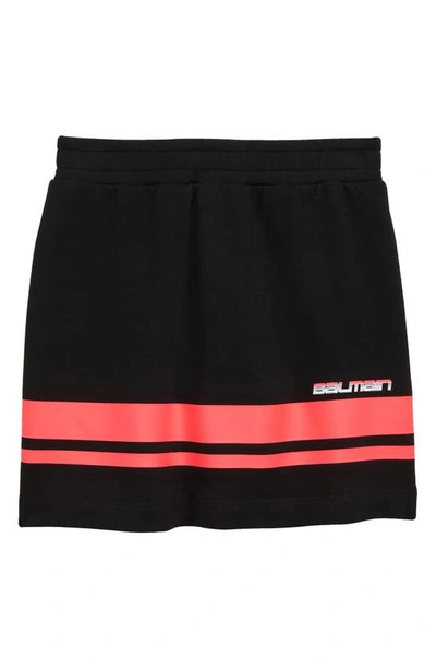 Balmain Kids' Stripe Miniskirt In 930fu Black/ Fuschia