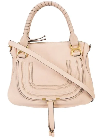 Chloé Marcie Small Leather Shoulder Bag In Ideal Blush