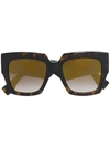 Fendi Chunky Oversized Sunglasses In Brown
