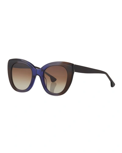 Alice And Olivia Mercer Cat-eye Acetate Sunglasses In Royal