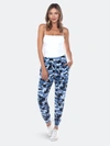 White Mark Women's Camo Harem Pants In Blue