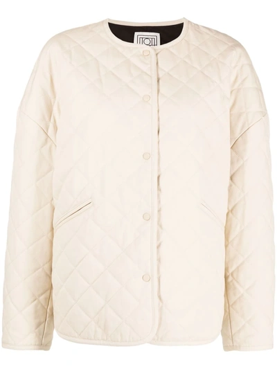Totême Quilted Organic Cotton Canvas Jacket In Light Hay