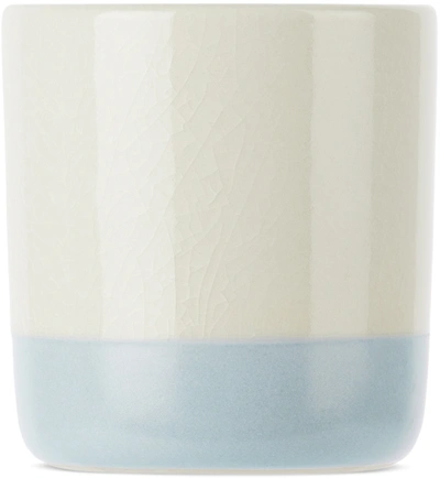 Marloe Marloe Off-white Fractured Gloss Tumbler Candle In Lava / Bone