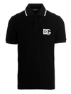 Dolce & Gabbana Embroidered-logo Cotton Polo Shirt In Black