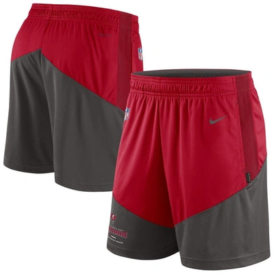 Nike Men's Dri-fit Primary Lockup (nfl Tampa Bay Buccaneers) Shorts In Red,pewter