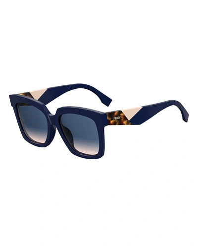Fendi Tricolor-arm Square Gradient Sunglasses