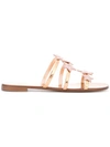 Giuseppe Zanotti Anya Star Crystal-embellished Mirrored-leather Sandals In Gold
