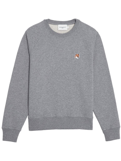 Maison Kitsuné Fox Head Patch Sweatshirt In Grey