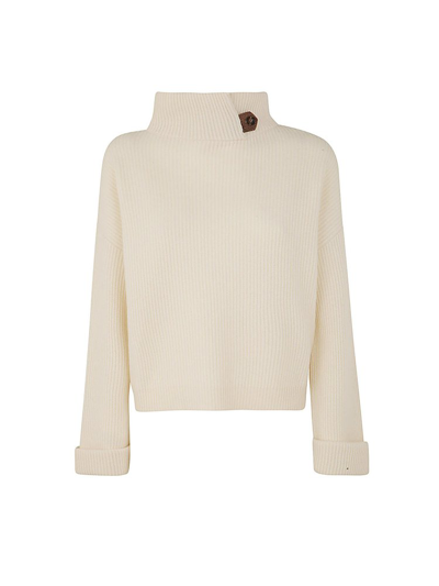 Brunello Cucinelli Turtle Neck Pullover In White