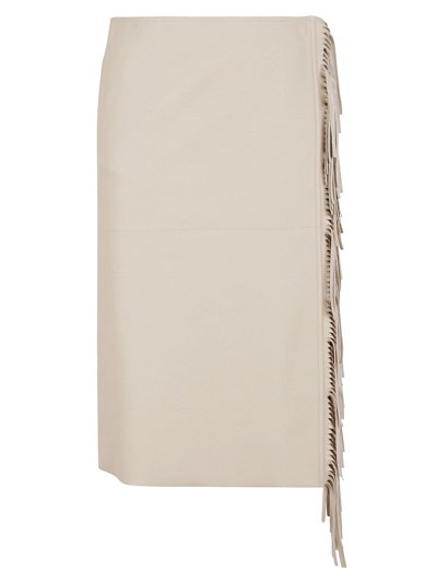 Stella Mccartney Fringed Alter Mat Skirt In Oat In White