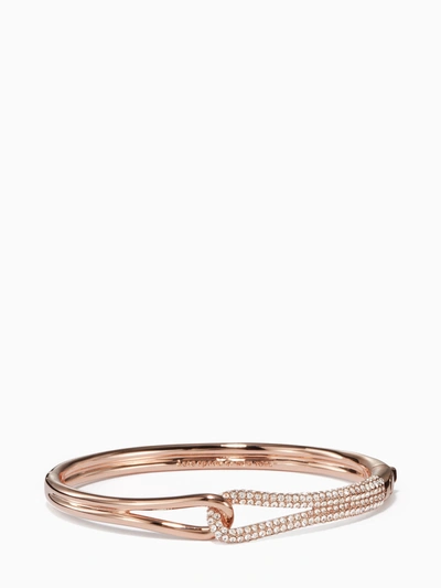 Kate Spade Get Connected Pave Loop Bangle In Clear/rose Gold