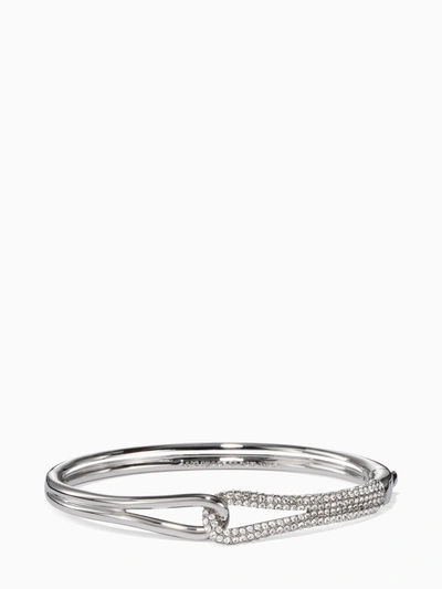 Kate Spade Get Connected Pave Loop Bangle In Clear/silver