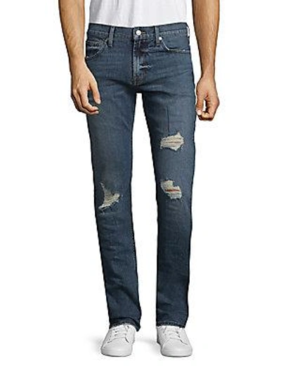 7 For All Mankind Paxtyn Distressed Jeans In Blue
