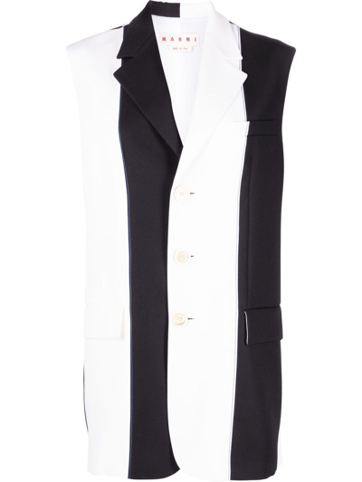 Marni Two-tone Wool Oversize Vest Nd  Donna 42 In Monochrome