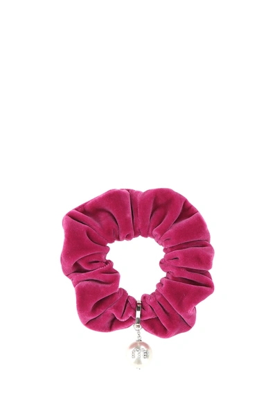 Miu Miu Fuchsia Velvet Scrunchie In Pink