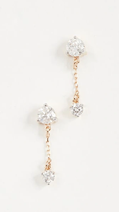 Adina Reyter 14k Gold Diamond Amigos Chain Post Earrings In Yellow Gold