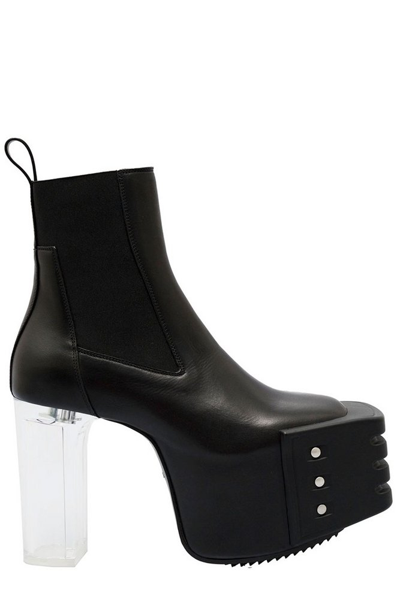 Rick Owens Beatle 115mm Platform Boots In Black