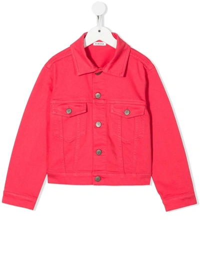P.a.r.o.s.h. Kids' Chest-pocket Denim Jacket In Coral