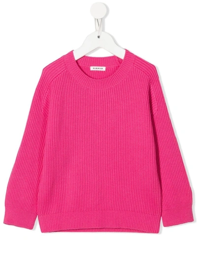 P.a.r.o.s.h. Kids' Laura Ribbed-knit Jumper In Pink