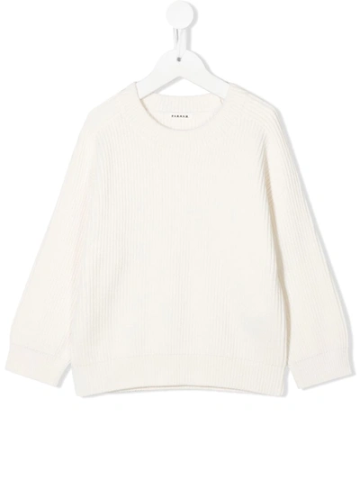 P.a.r.o.s.h. Kids' Laura Ribbed-knit Jumper In White