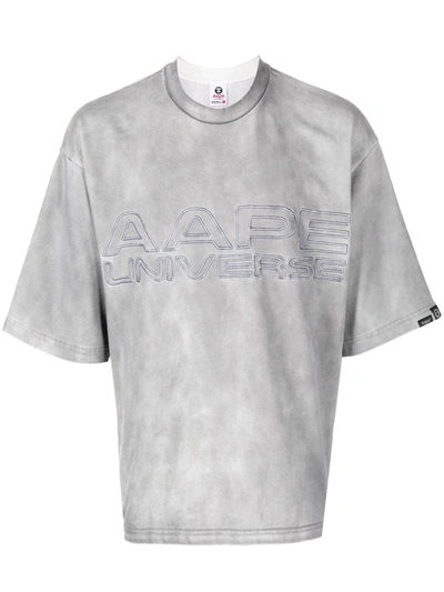 Aape By A Bathing Ape Embossed Logo T-shirt In Grey