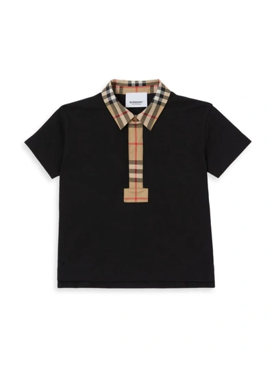 Burberry Baby's & Little Boy's Johane Vintage Check-trim Polo Shirt In Nero