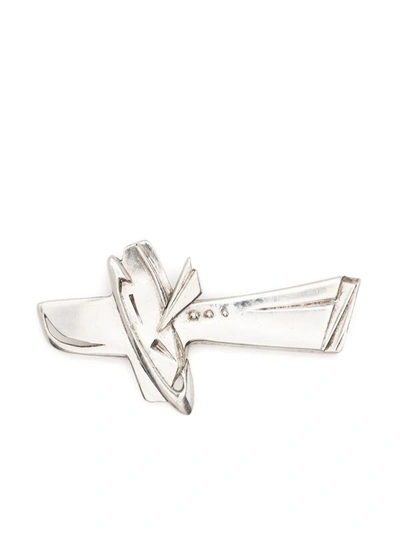 Pre-owned Christian Lacroix 1990s Art Brooch In Silver
