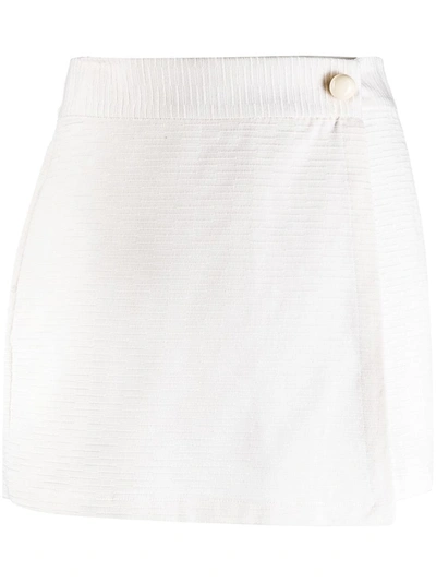Adriana Degreas Wrap-front Cotton Shorts In White