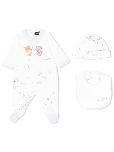 Monnalisa Graphic-print Cotton Babygrow Set In White