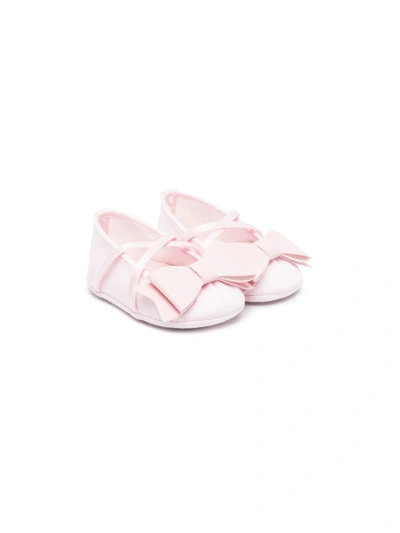 Monnalisa Babies' Bow-detail Headband And Shoes Set In Pink