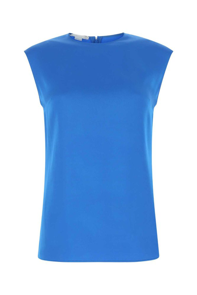 Stella Mccartney Flared Round-neck Sleeveless Satin Top In New