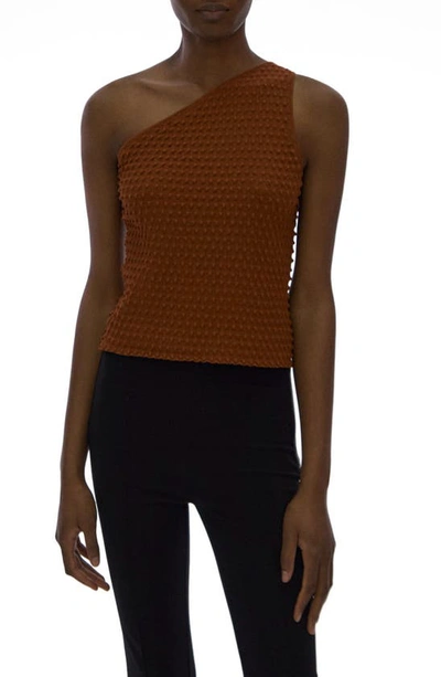 Helmut Lang Mini Spike Asymmetric Knit Tank In Pecan