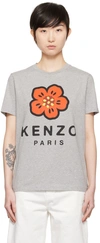 Kenzo Boke Flower Printed T-shirt In Pearl Grey