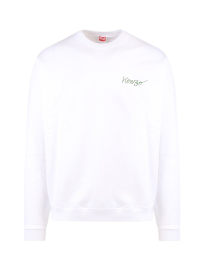 Kenzo Chest Logo-print Detail Sweatshirt In White