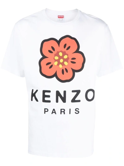 Kenzo Boke Flower Logo-print Cotton T-shirt In White