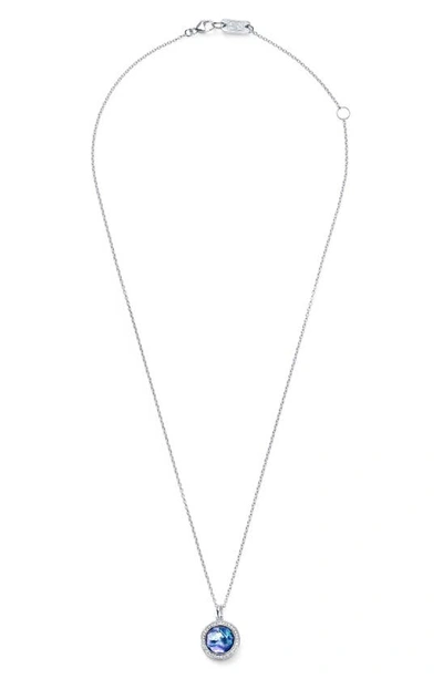 Ippolita Lollipop Diamond Bezel Clear Quartz Pendant Necklace In Lapis Triplet