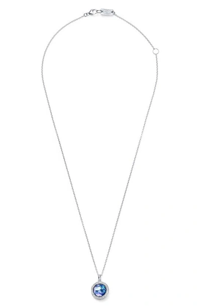 Ippolita Lollipop Diamond Bezel Clear Quartz Pendant Necklace In Lapis/ Pearl
