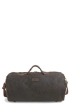 Barbour Waxed Canvas Duffle Bag In Olive