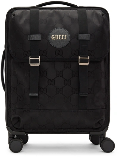 Gucci Off The Grid Faux Leather-trimmed Monogrammed Econyl Canvas Carry-on Suitcase In Black