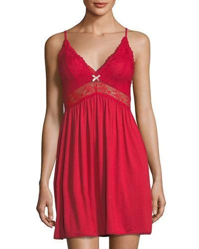 Eberjey 'colette' Chemise In Scarlet Sage