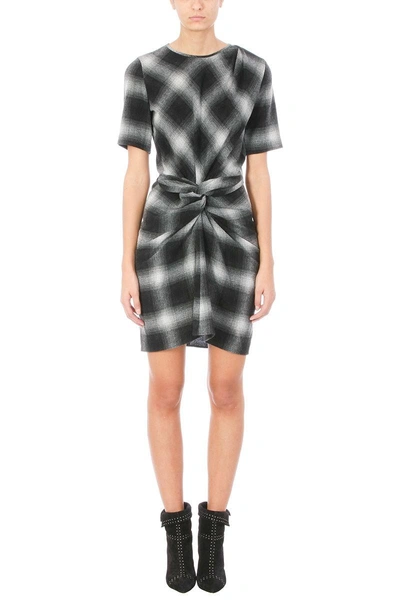 Isabel Marant Étoile Pardena Plaid Wool-blend Dress In Grey