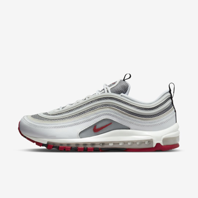 Nike Men's Air Max 97 Shoes In White/varsity Red/particle Grey