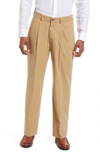 Berle Charleston Pleated Chino Pants In Tan