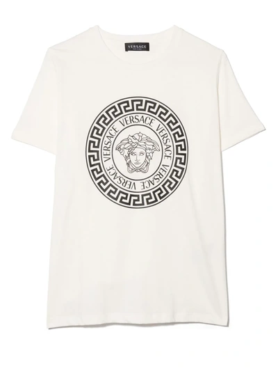 Versace Kids' Medusa-print Cotton-jersey T-shirt 4-14 Years In White
