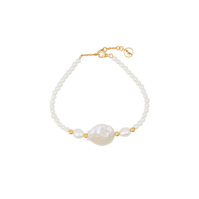 Anissa Kermiche Gold-plated Caviar Pebble Bracelet In White