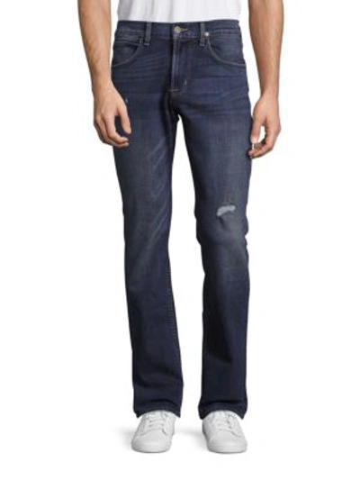 Hudson Lightly Distressed Straight Leg Jeans In Guest List